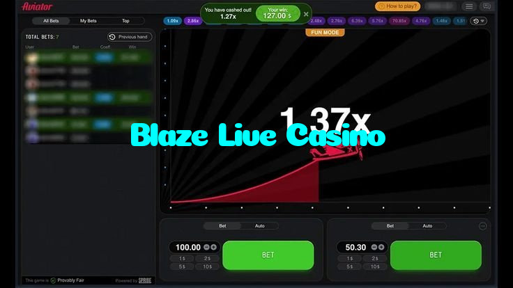 Blaze Live Casino casino presented on mobile device in Pakistan with slots and live games
